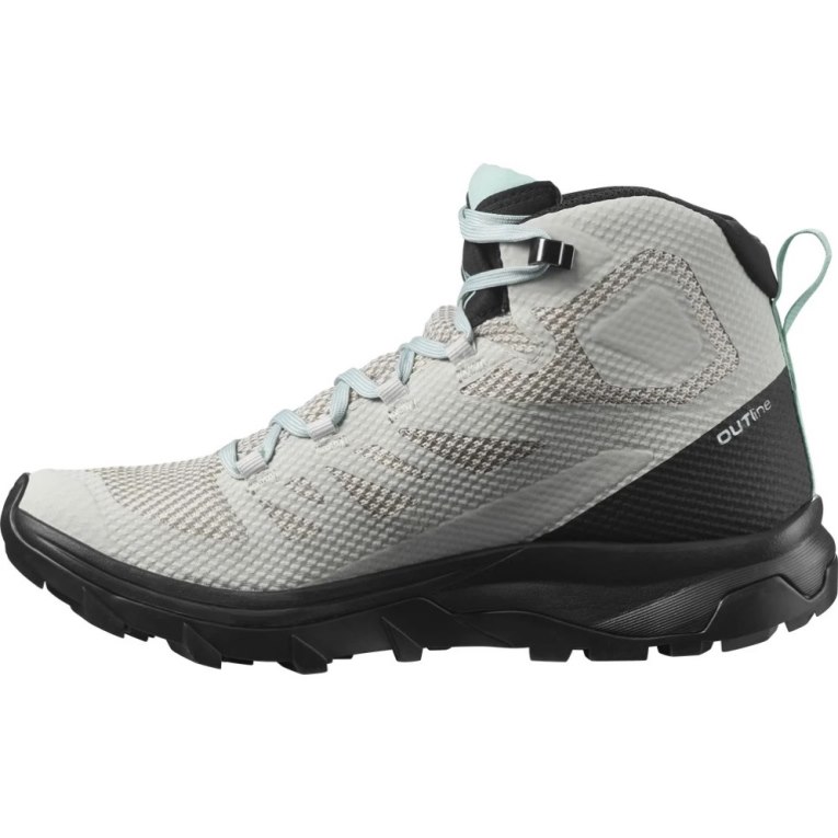 Botas Caminhada Salomon Outline Mid GTX Feminino Menta Pretas | PT V92305